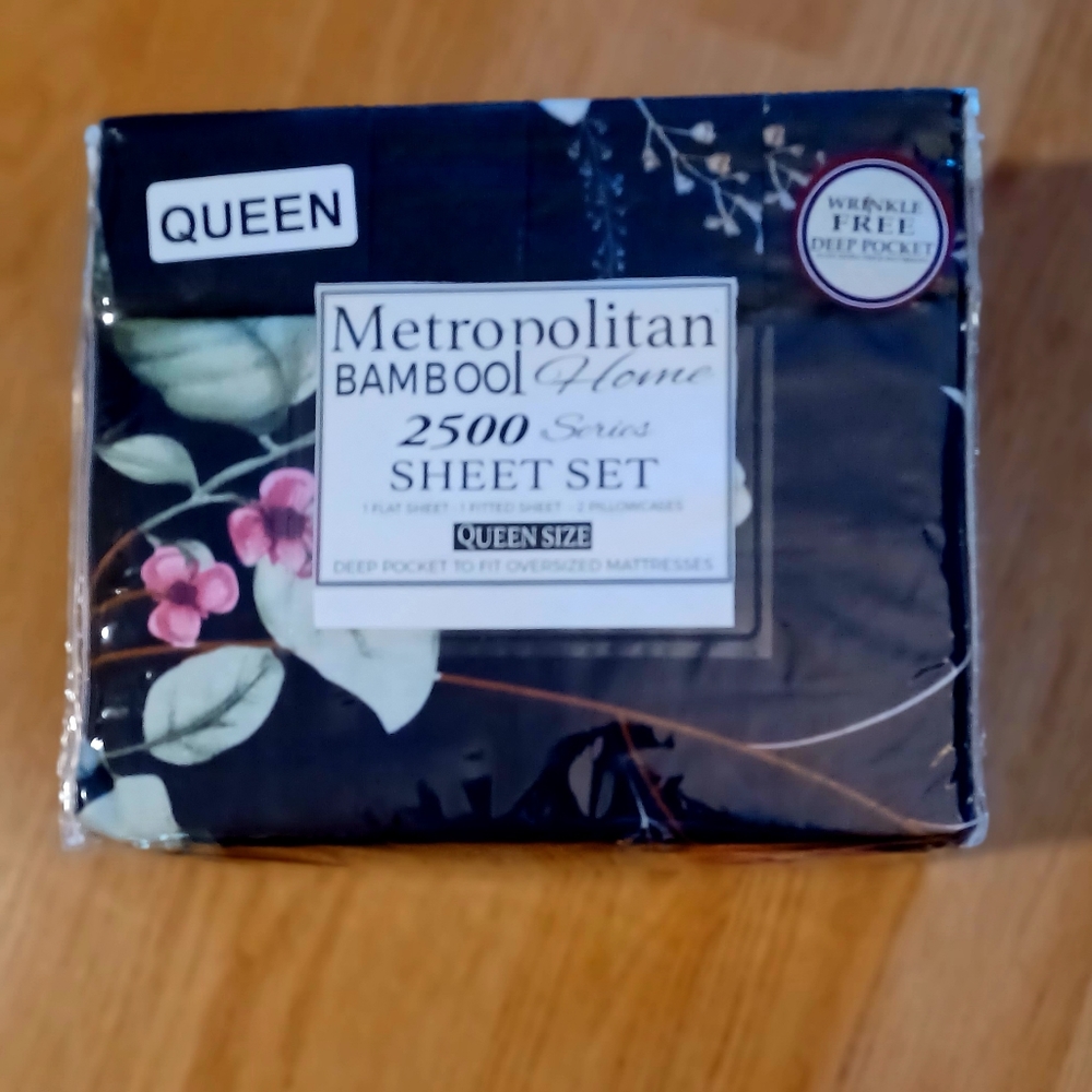 🆕NWT Metropolitan Bamboo Home 4-PC Sheet S